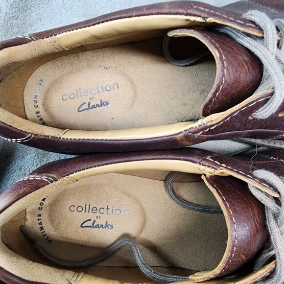 Clarks Shoes Mens Size 11 Brown Leather Collections Lace Up Derby Oxfords *Read* main image 12